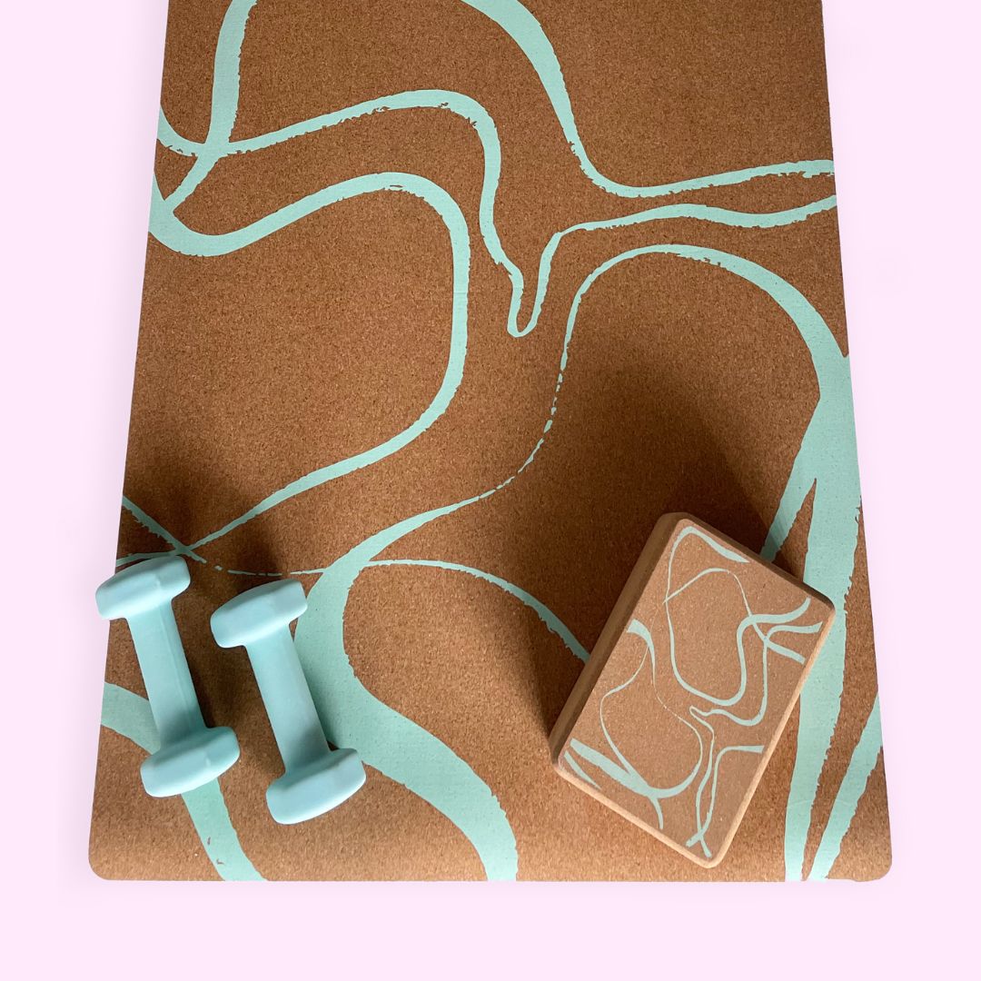 Cork Fitness Mat- Seawater