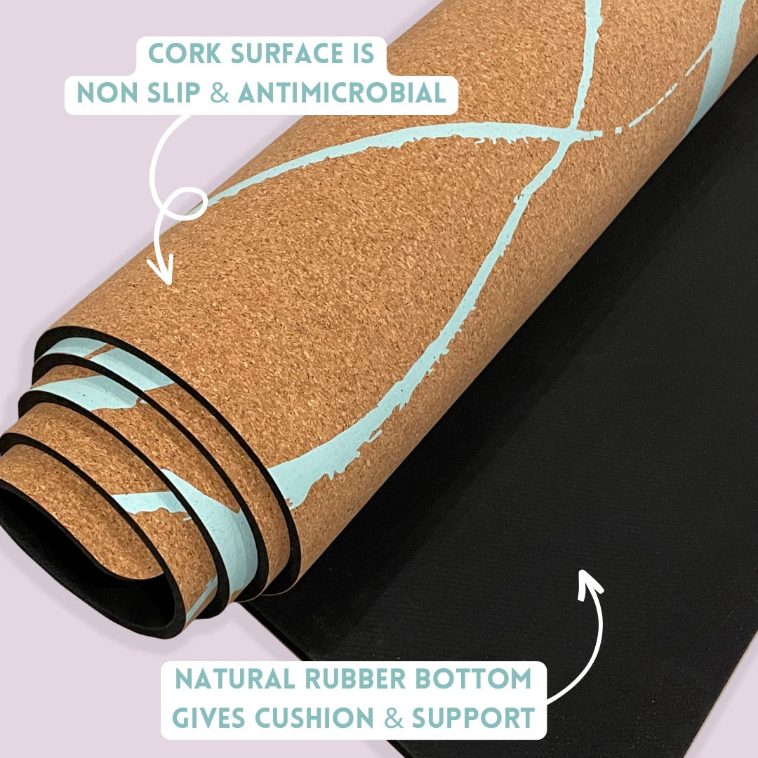 Cork Fitness Mat- Seawater