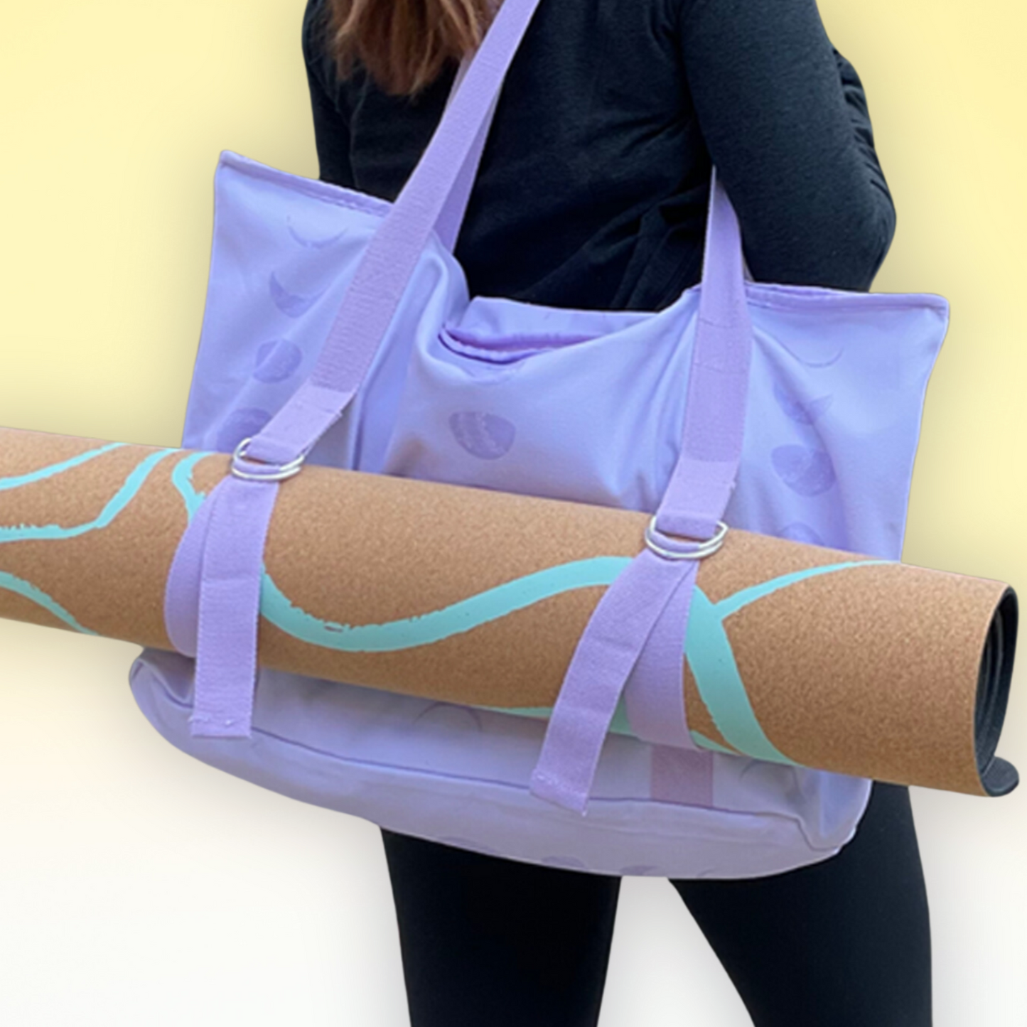 Recycled Canvas Tote & Mat Carrier - Violet Moon